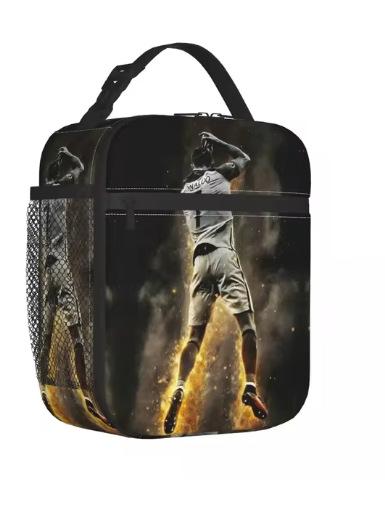 Basketball Cartoon Pattern Student Meal Bag Outdoor Camping Crisper Fruit Storage Bag Portable Meal Bag