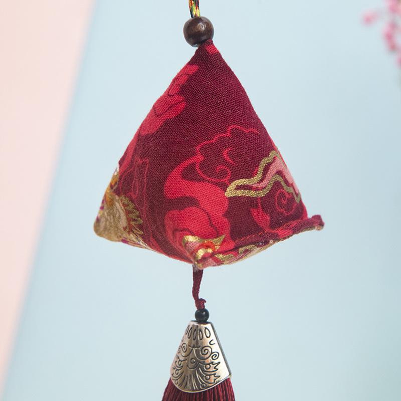 Dragon Boat Festival Zongzi Sachet Triangle Moxa Leaf Sachet Bag with Mosquito Repellent Sachet Gift Box Pendant Shopping Mall Gifts