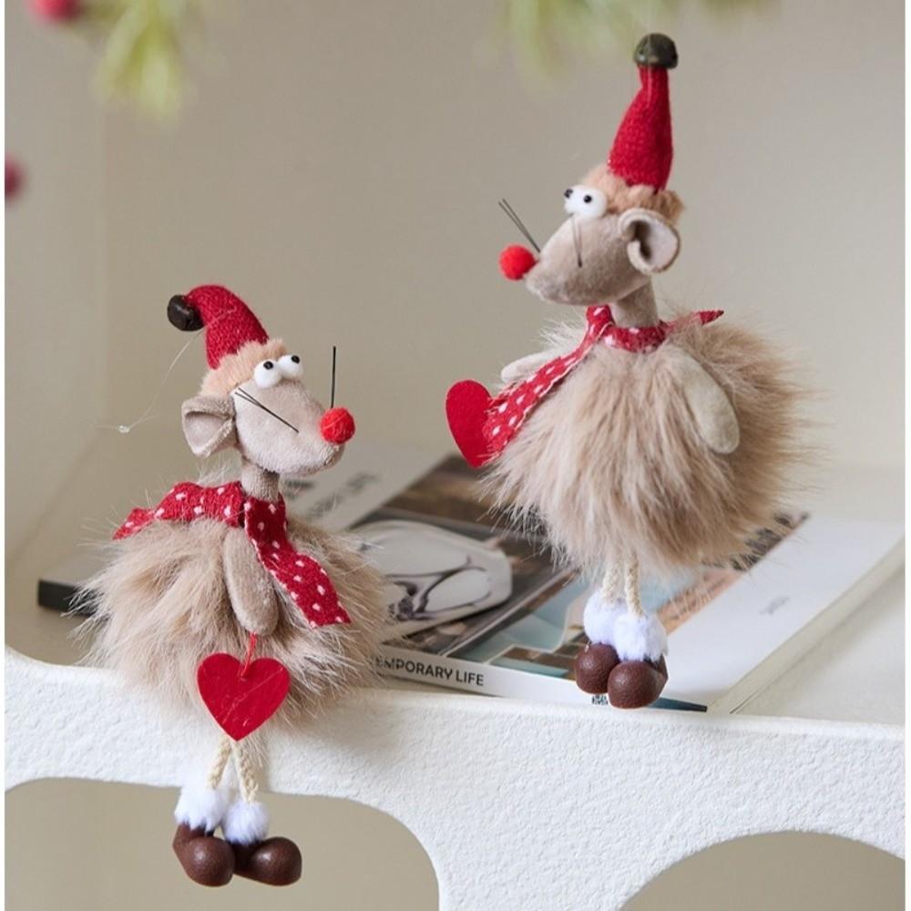 Creative Cute Mouse Ornaments Fabric Animal Pendants Christmas Tree Hanging Ornaments Christmas Tree Hanging Xmas Party