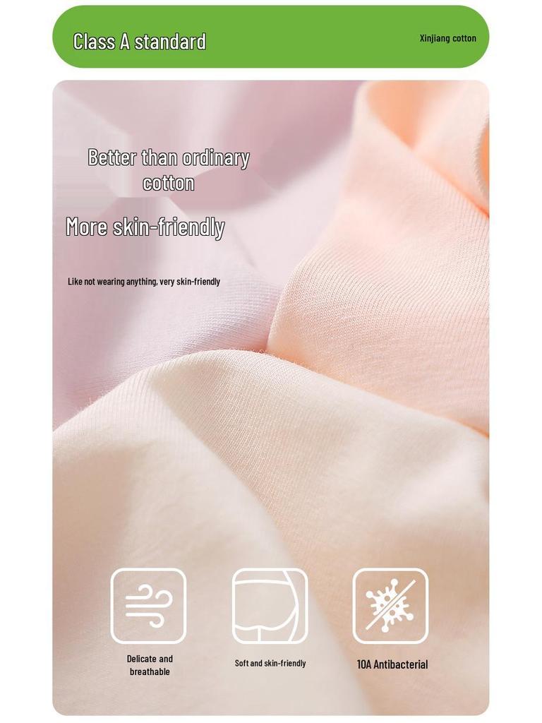 Premium Cotton High-Waisted Women's Briefs - Breathable & Moisture-Wicking with Antibacterial Silk Crotch.