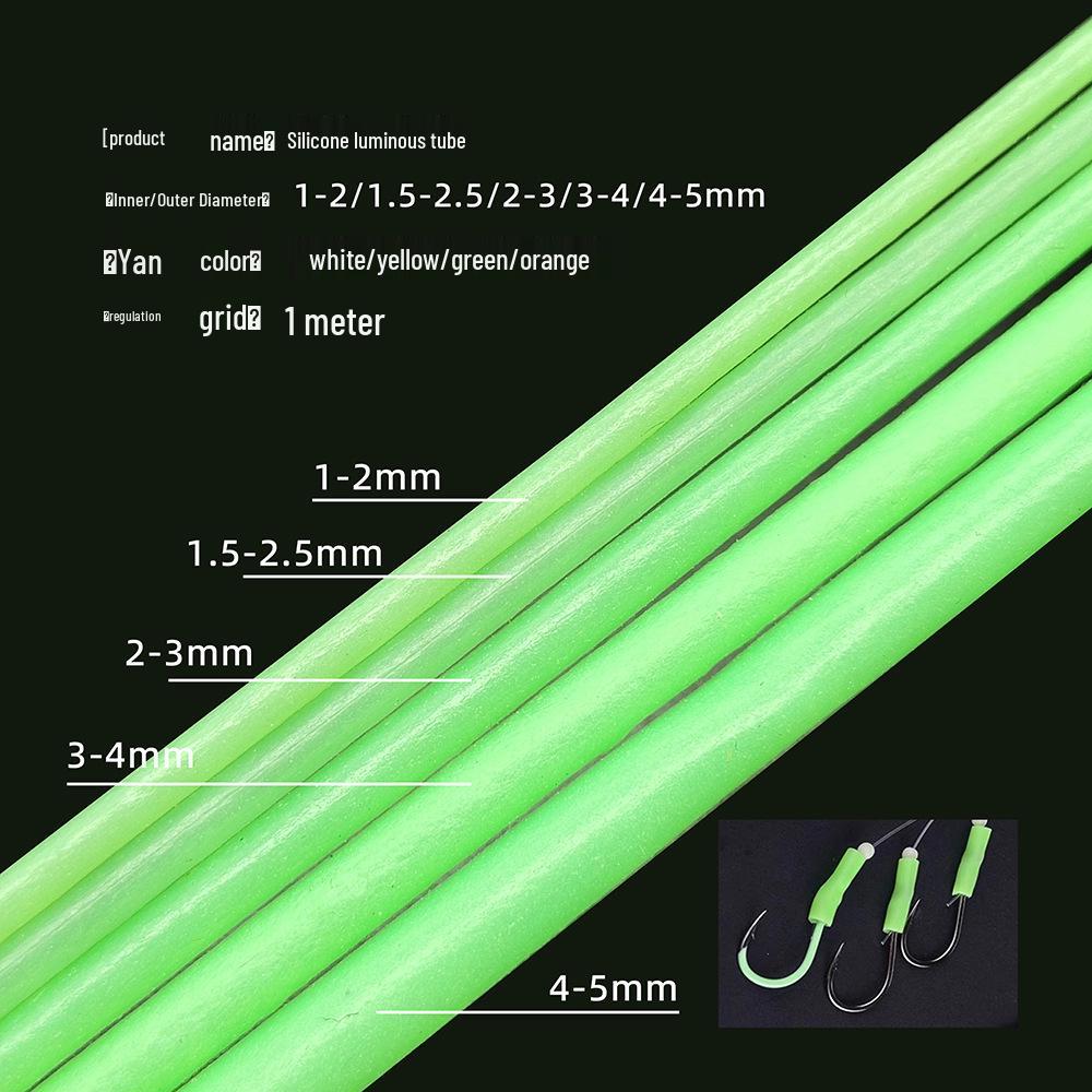 Egret Fly Luminous Silicone Anti-Bite Fishing Tube, 3/4/5mm Thick, Attracts Fish for Sea & Boat Fishing