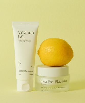Ndp Cica Bio Placenta Cream+ Vitamin B9 Tone Up Whitening Cream Set Of 2