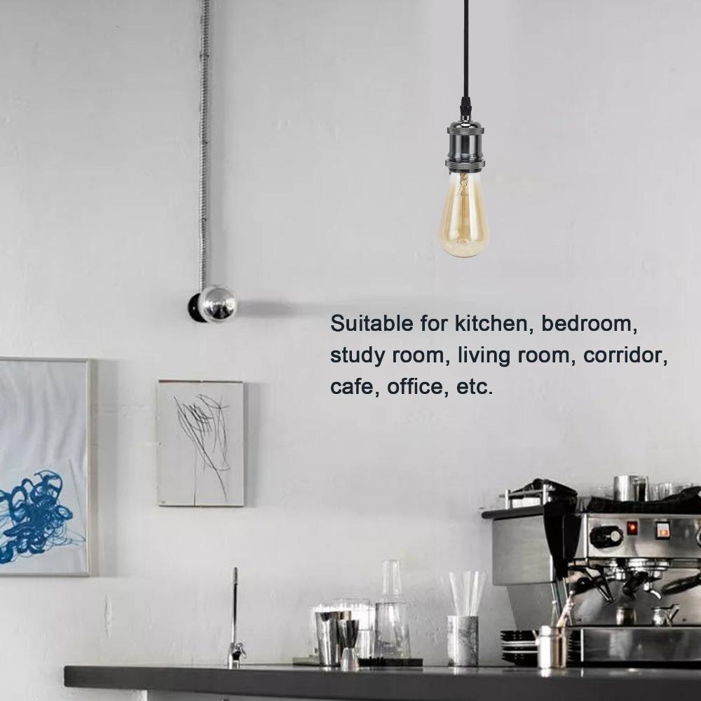 100-240V Vintage Pendant Light 1m Pendant Socket Easy Lamp Holder with Cord  Bedroom