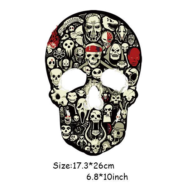 Hiphop DIY Patches Clothes Stickers Iron-on Parches For Clothing West Coast Skull Patch Sticker