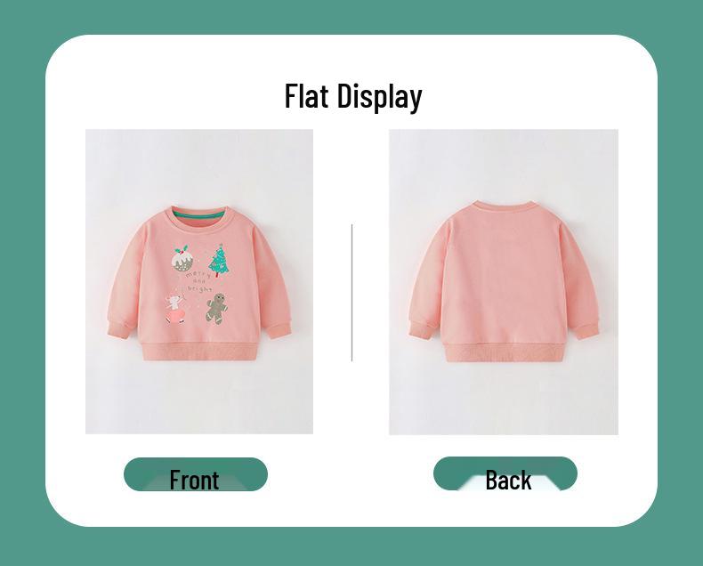 25th Anniversary Cartoon Christmas Print Girl's Autumn Hoodie Pullover