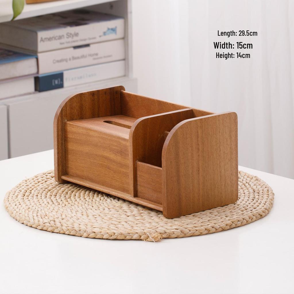 Caja de pañuelos de madera de nogal grabada para decoración del hogar, restaurante u hotel - Diseño lindo y simple de madera maciza