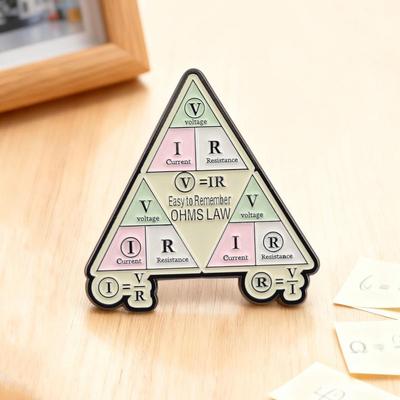 Ohm's Law Brooch: Physics Formula Triangle Enamel Pin Accessory