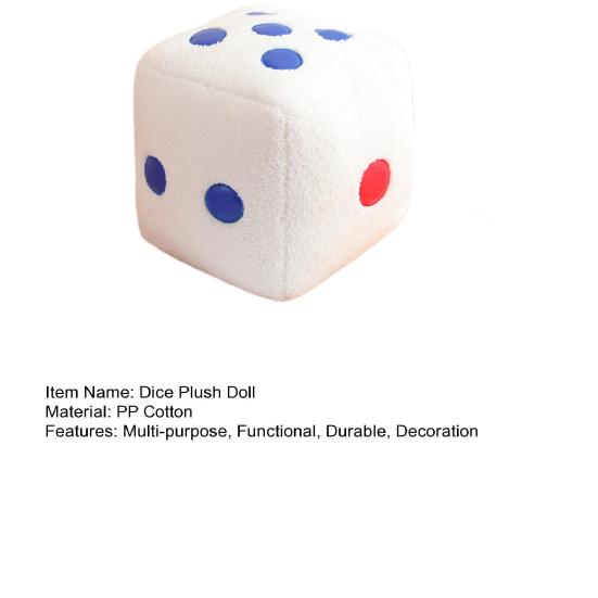 Dice Plush Doll Comfortable Soft PP Cotton Plush Dice Doll Funny Game Plush Toy for Home Decorations