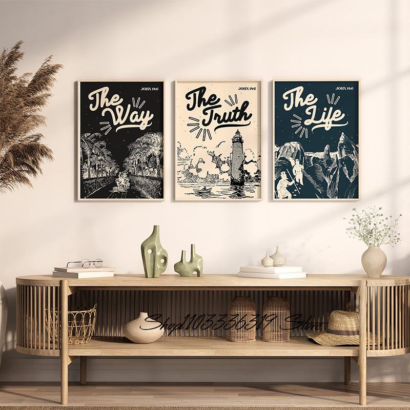 The Way The Truth The Life Jesus Bible Christian Art Poster Canvas Painting Wall Prints Picture for Living Room Home Decor