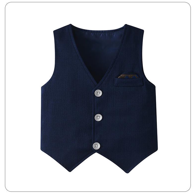 Baby Boys' Summer Gentleman Three-Piece Outfit: Short Sleeve, Shorts, and Vest Set