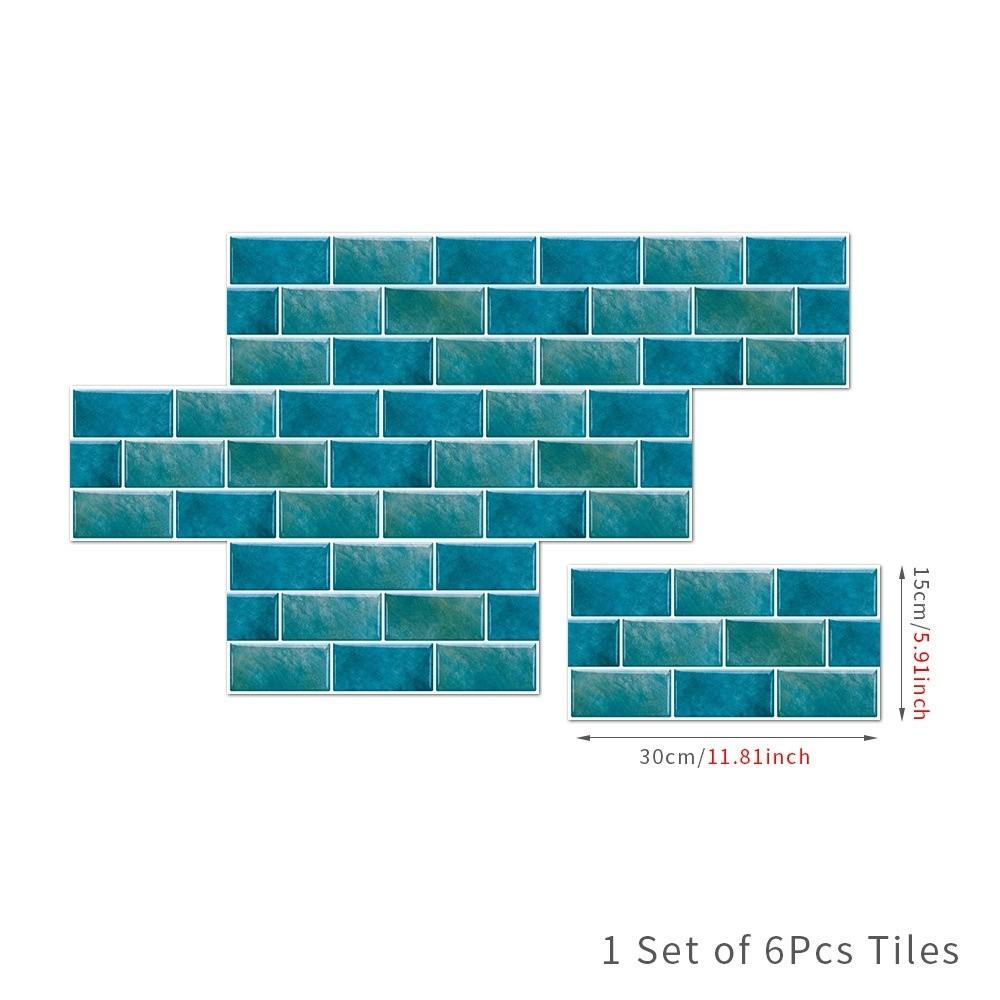 6pcs Self-Adhesive Tile Stickers PVC Self-Adhesive Wallpaper Decorative Wall Stickers  Kitchen