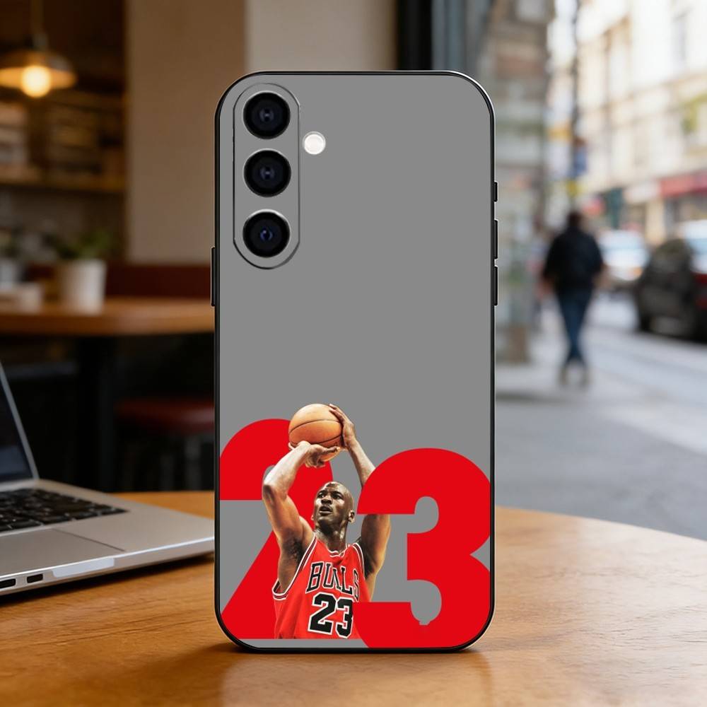 B-Basketball 23 J-Jordan Phone Case Black Silicone Soft For Samsung Galaxy A73,A72,A71,A70,A53,A52,A51