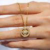 Sunflower Moissanite Pendant Necklace Women Sterling 18K Gold Plated O-Chain Lightweight Boho Chic Jewelry