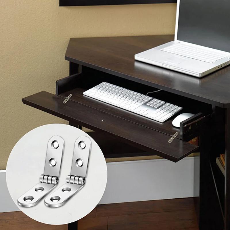 180 Graders 4 st Vikbar Gångjärnsflik Skruvmonterade Gångjärn för Symaskinskåp Rundad Hörnbuffert Gångjärn Möbelbeslag