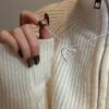 S925 Sterling Silver Niche Design Sense Love Hollow Necklace Simple Texture Sense Personality Clavicle Chain