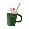 Christmas Ceramic Mug Creative Breakfast Water Cup Beverage Drinking Red