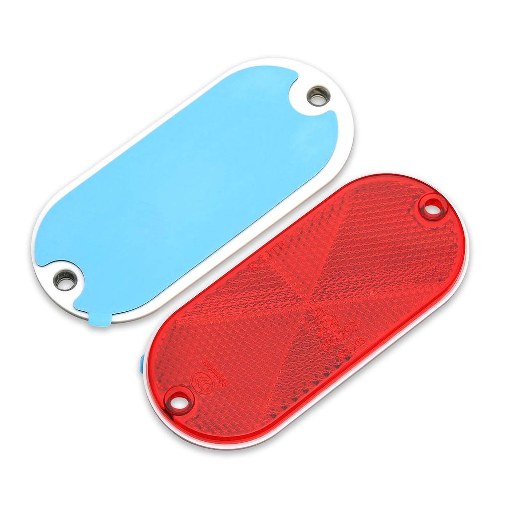 MFC PRO Night Safety Warning Red Oval 114x50mm Reflector Sticker Pack of 2 Car Truck Trailer Bus Reflector