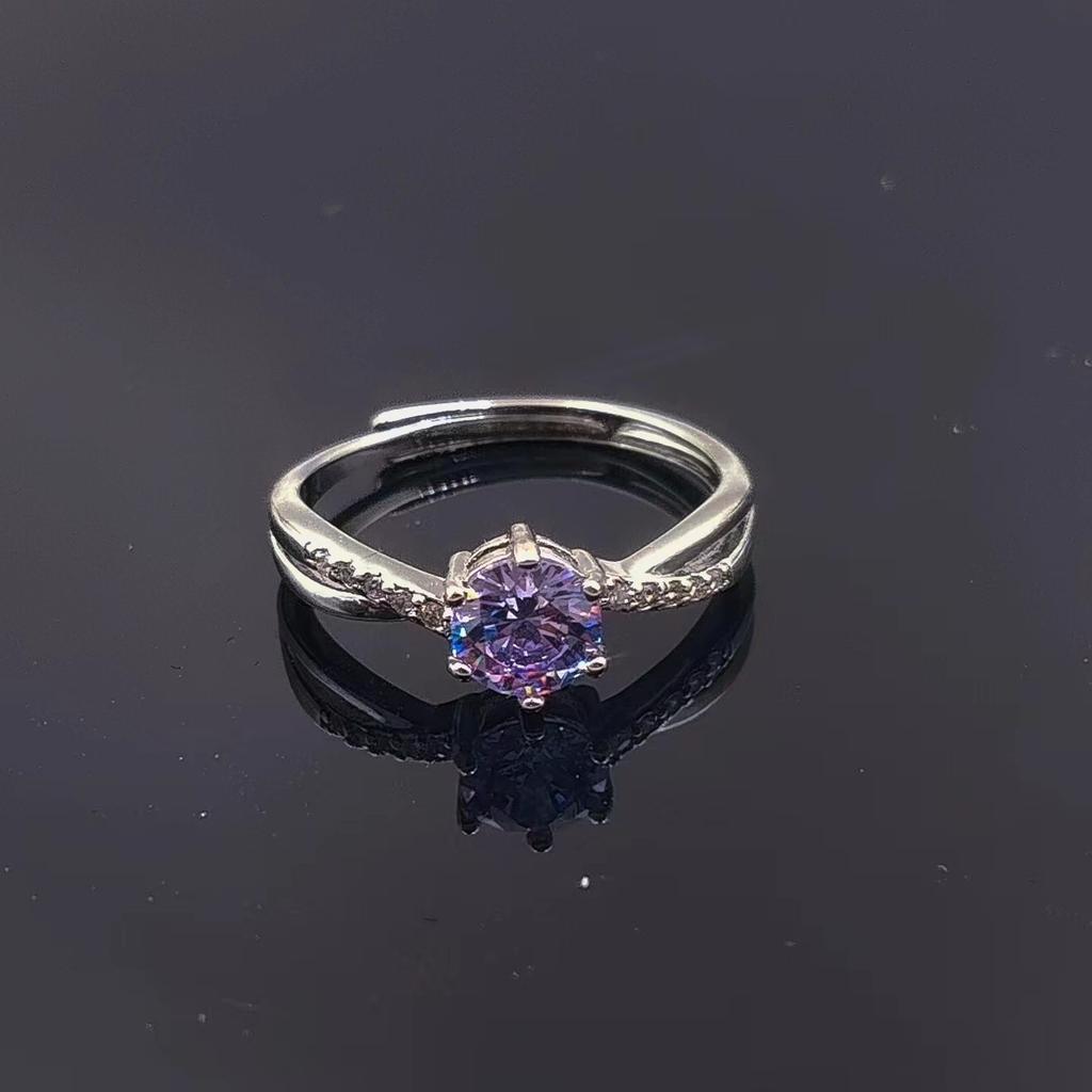 The Same Six-Claw Twisted Wall Ring, Imitation Diamond Ring, Live Adjustable Versatile High-Texture Ring.