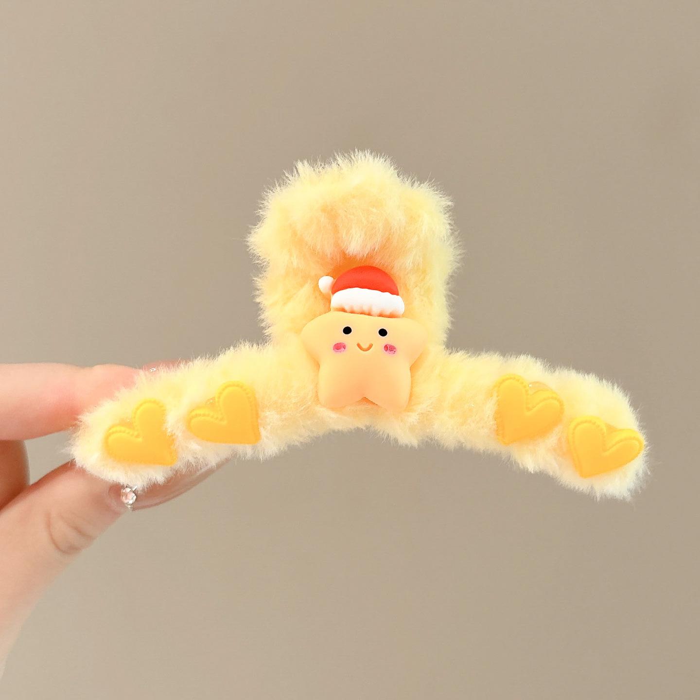 

Festive Christmas Shark Claw Hair Clip – Large Fluffy Plush Accessory for Women