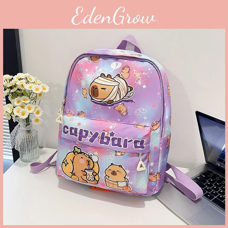 Cartoon Cute Capybara Car Bath Singing Printed Children Large Backpack Capacity