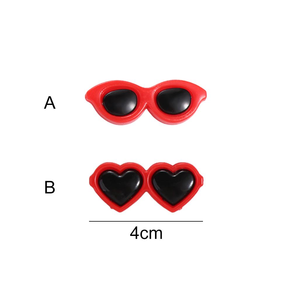 50pcs Heart-Shaped Resin Ornaments Cabochons Simulation Toy Kawaii Resin Mini Sunglasses  Scrapbook