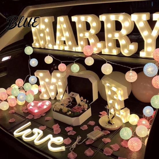 String Lights Decor Decorative Christmas Battery Powered Light Waterproof Cotton Ball 10/20/40 LEDs Wedding Halloween