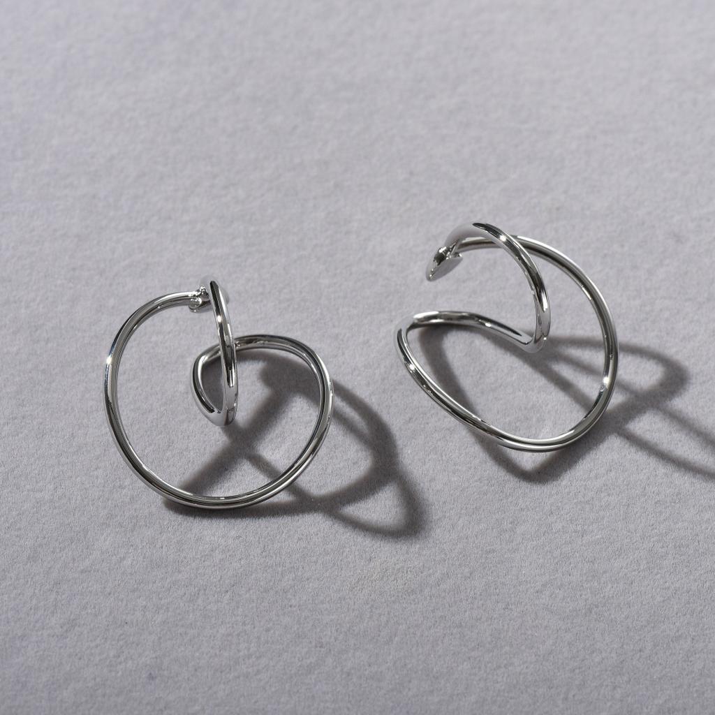 Geometric Ear Clips, Minimalist Niche Design, Spiral Retro Cold Wind Without Earrings, Earrings, Earbone Clips.
