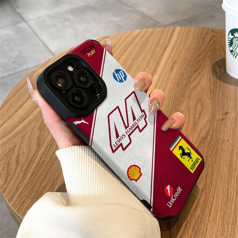

Silicone Car Phone Case for Ferrari Charles Leclerc 16 Lewis Hamilton 44 Racing For IPhone 15 14 16 13 12 11 Pro Max Plus XS X for iPhone X XS