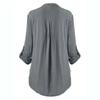Women Solid Color Lace Splicing Single Breasted Shirt Casual Stand Collar Long Sleeves Plus Size T-Shirt Loose Cotton Blouse
