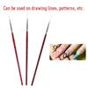3pcs Mane Brush Nail Drawing Pen Manicure Painting Brush Nail Art Liner Brush Fine Detail Painting