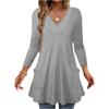 Women's Fashionable And Casual Color V,Neck Elegant Spliced Top
