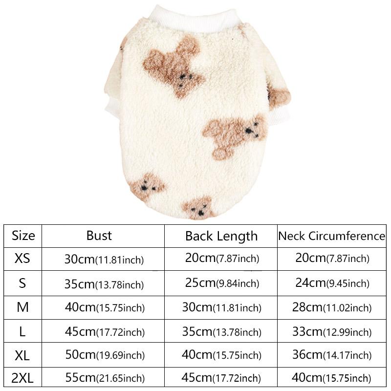 Dogs Pet Sweater Winter Leopard Print French Puppy Pullover  Cartoon Bear Fuzzy Pet Sweatshirt Warm Pullover Soft Pet Clothing