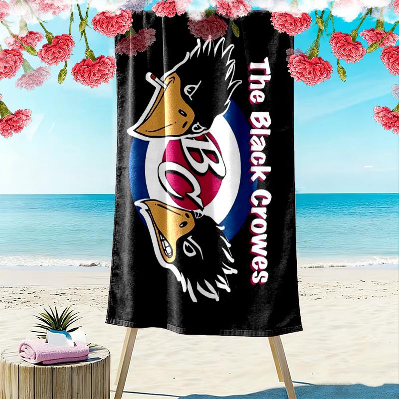Black Raven 2D Flat Print Beach Towel, Large Soft Quick Dry Towel for Beach Camping Swimming.NSTJ0928340