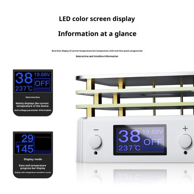 65W Digital Display Heating Soldering Plate Welder Hot Preheating Chip Welding Station 20V for Repair Laboratory