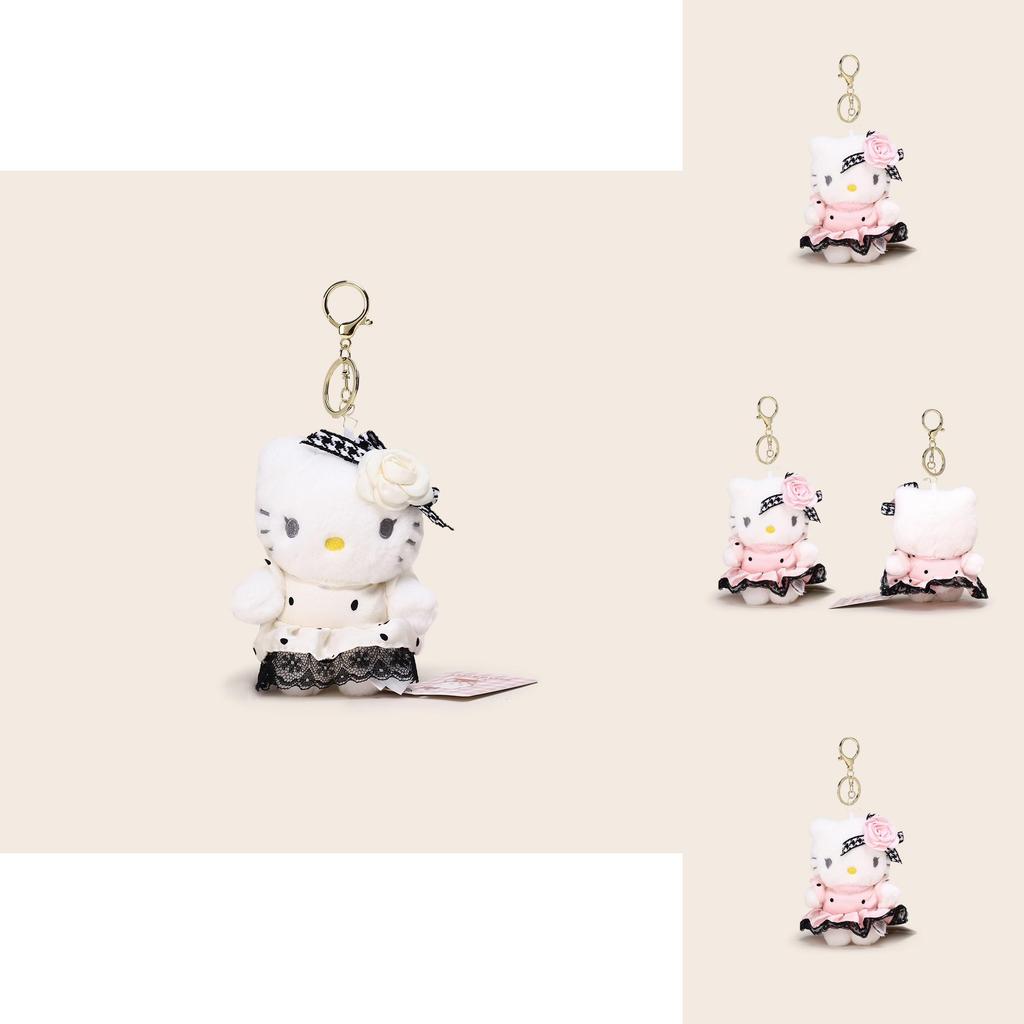 Portachiavi Peluche Hello Kitty Con Fiore E Vestito di Pizzo Decorazione Per Collezionisti Regalo