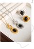 Exquisite Agate Pendant OT Clasp Necklace & Personalized Titanium Steel 18k Gold Ring Set