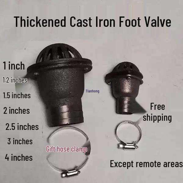 Cast Iron Self-Priming Foot Valve & Check Valve for Shower Heads, 1-4 Inch Sizes Available
