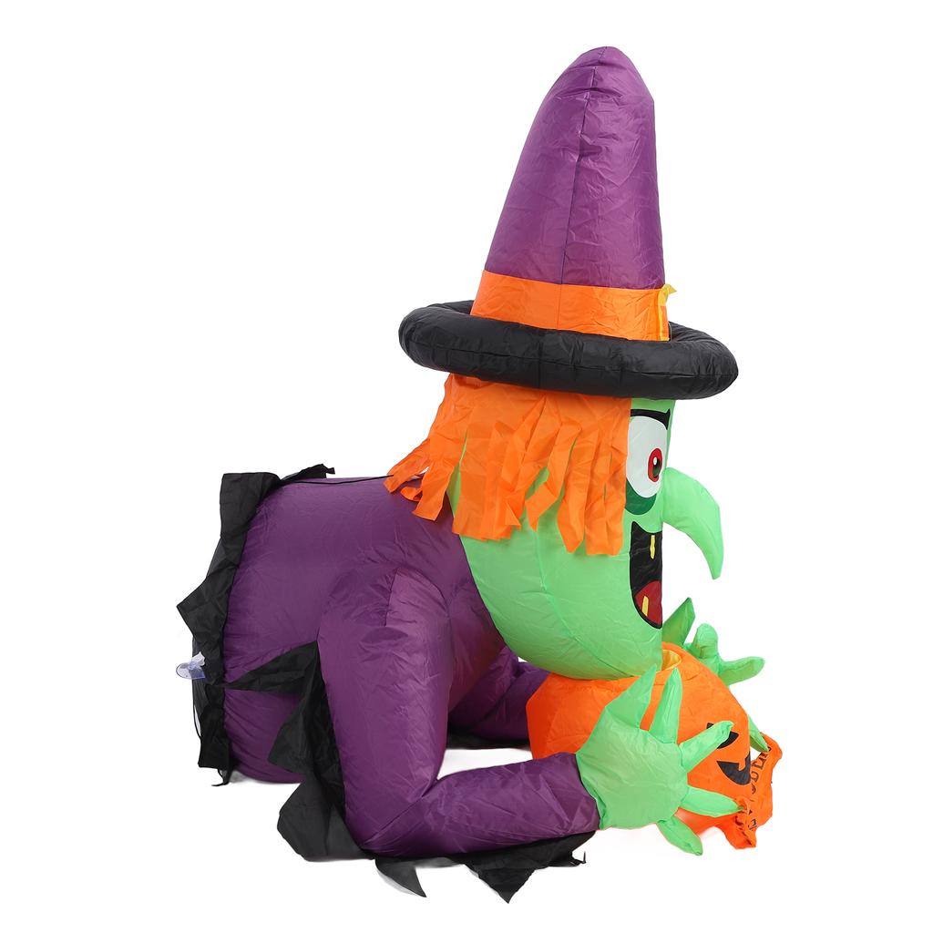 4.43ft Witch Broke Out From Window Inflatable Decoration Built In LED Light Outdoor Props Blow Up Sc