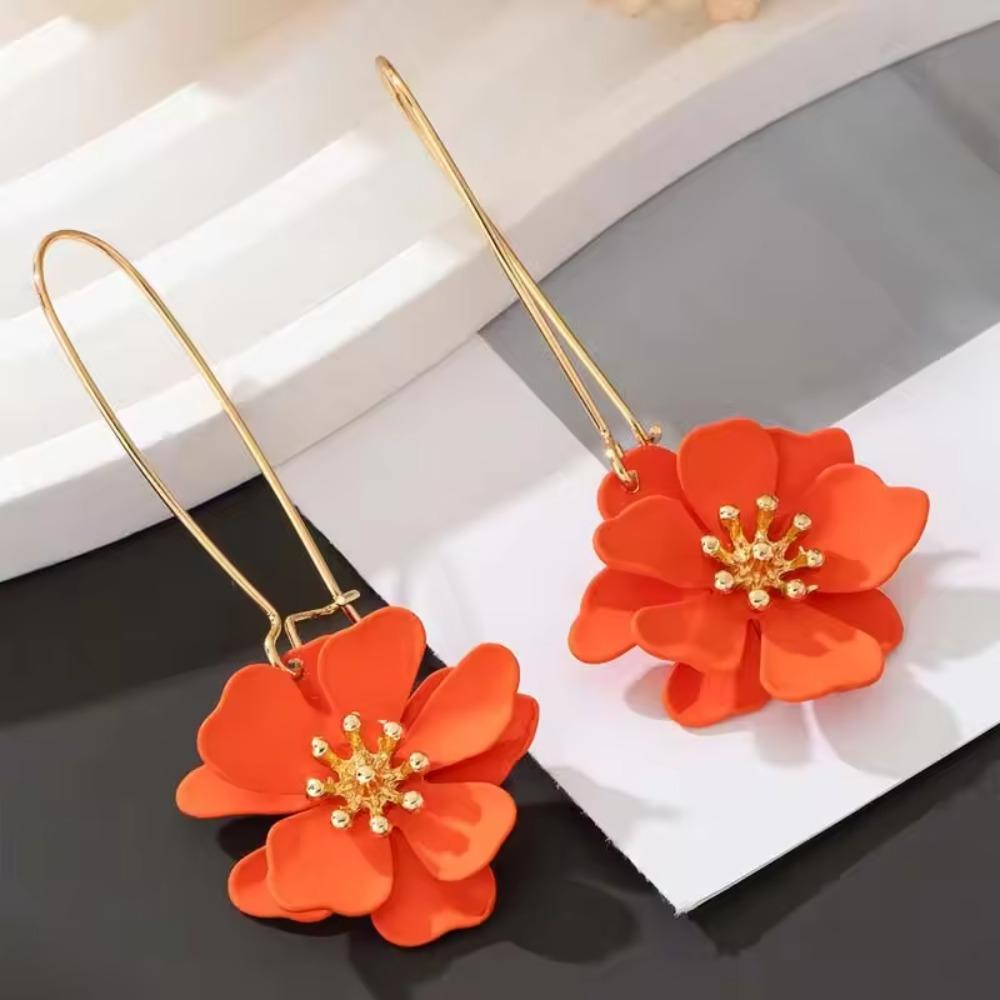 South Korea Ins Sweet Temperament Flowers Drop Earrings Ladies Personalized Creative Wedding Accessories Gift