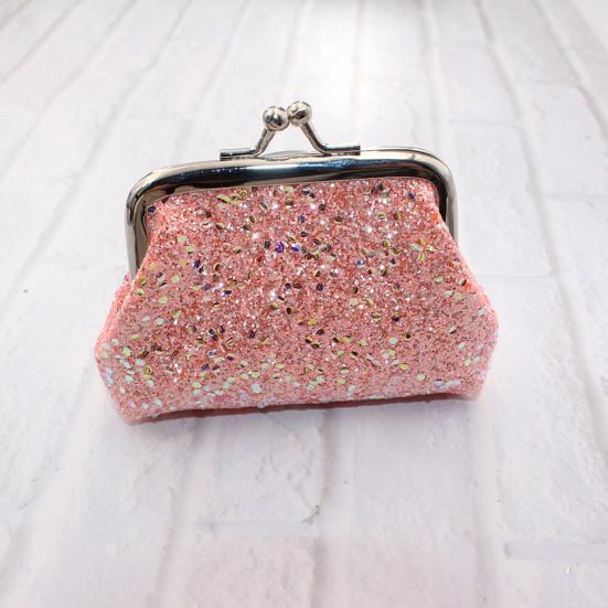 Pailletten Muntzakje, Dames Glitters Muntzakje, Mini Portemonnee met Kiss-Lock Sluiting voor Munten Contant Geld Sieraden