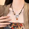 2025 New Antique Ceramic Beaded Necklace Women's New Chinese Retro Woven Neck Chain National Style Hanfu Collarbone Chain