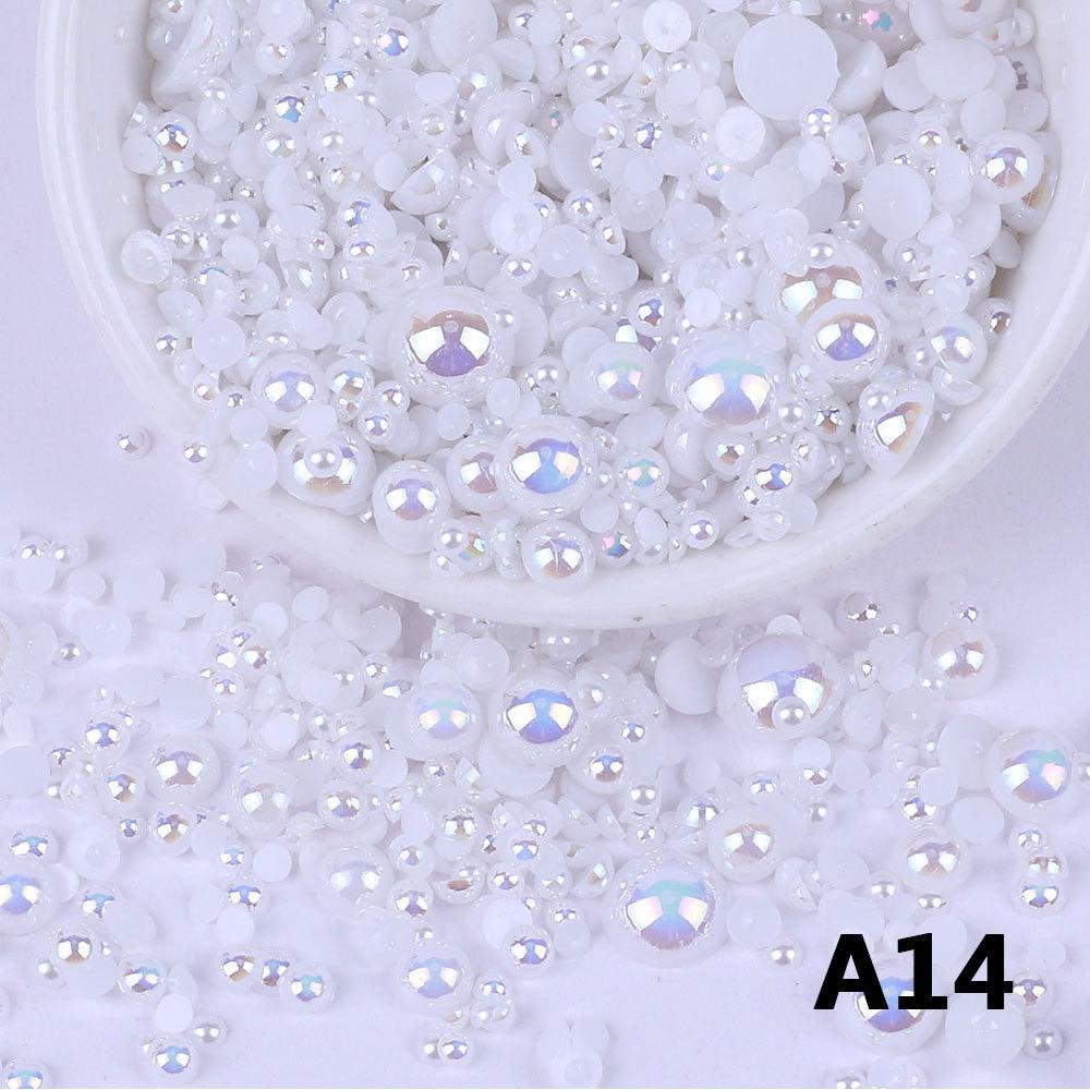 Semi-circular Simulated AB Pearl Beads ABS Loose Round Beads for DIY Jewelry Making Bracelet Imitation Garment Bead Imitation Pearl&2mm 10000pcs белый