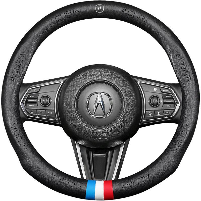Genuine Leather Steering Wheel Cover for Acura RDX, CDX, MDX, TLX, LZDX - All Seasons