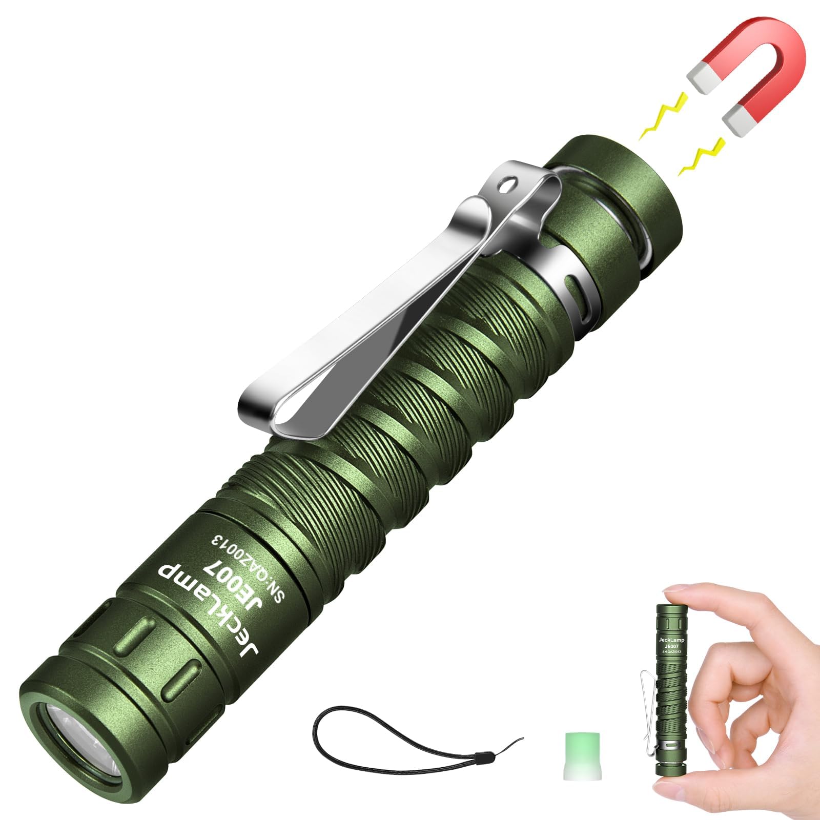 

JeckLamp LED 550 IPX8 4 101м Луч Питание от батареек ААА Фонарь, Люмены, Водонепроницаемый, Режимы, Дальность, (JE007) (зеленый) зелёный
