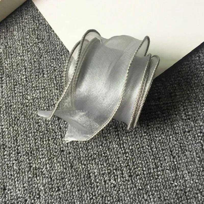 35Meters Wavy Organza Ribbon Silky DIY Hair Bow Making Material Accessories Wide Colorful Gradient Satin Lace Wave Hemming Tape