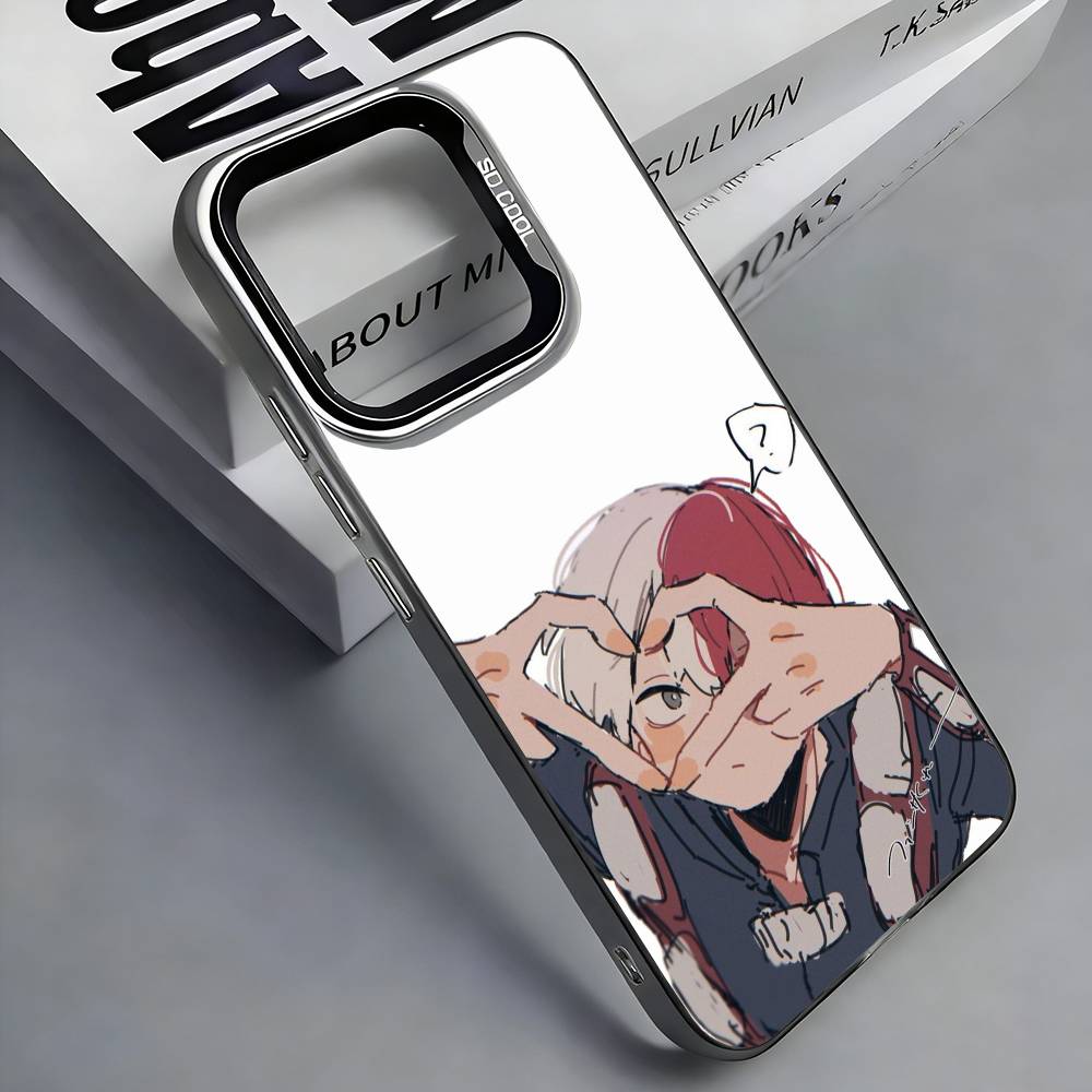S-Shoto T-Todoroki M-MHA Colorful Silver Back Phone Case For IPhone 17 16 15 14 13 12 11 Plus Pro Max Plus