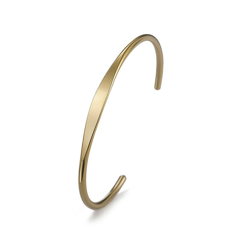 Minimalist Open Cuff Bracelet For Women Adjustable Titanium Steel Bangle Elegant Simple Versatile Jewelry Gift
