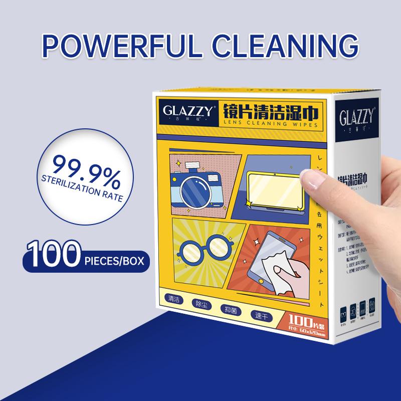100pcs or10pcs-Count Disposable Glasses Cleaning Wipes, for Glasses, Screens, and Lenses