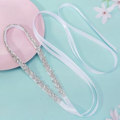 El Dikimi Rhinestone Bel Zinciri İnce Kemer Düğün Elbisesi Sahne Performansı Dekoratif Kuşak Çok Yönlü Kadın Bel Korsesi