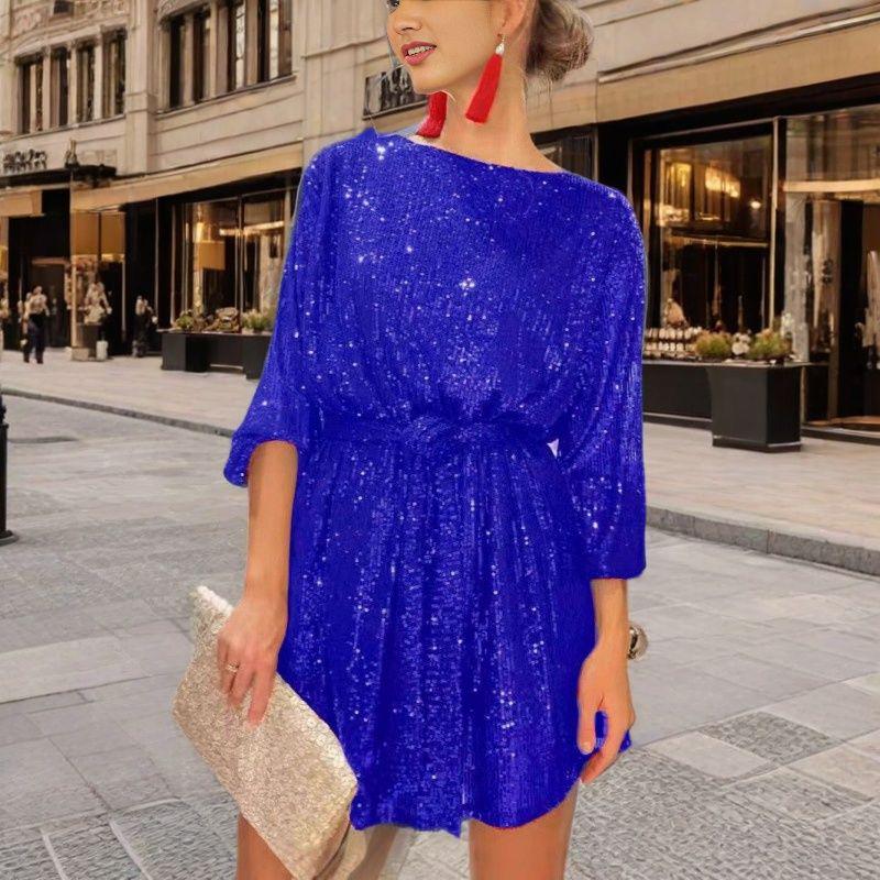 "Vestido de Lentejuelas Brillantes para Fiesta de Vacaciones Europea y Americana 2025"